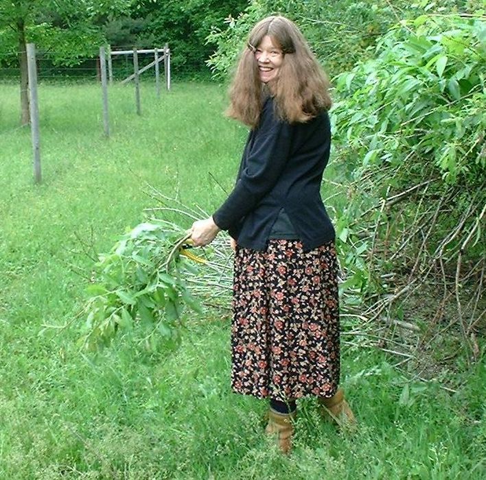 Niki in the Spring collecting treats for the sheep