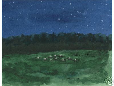 11 Sheep Flock at Night