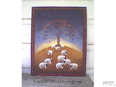 11 Sheep Under an Autum Tree