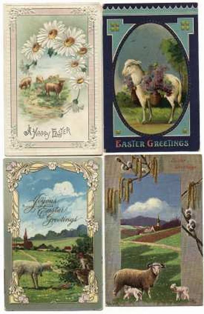 12 Easter Sheep Postcards