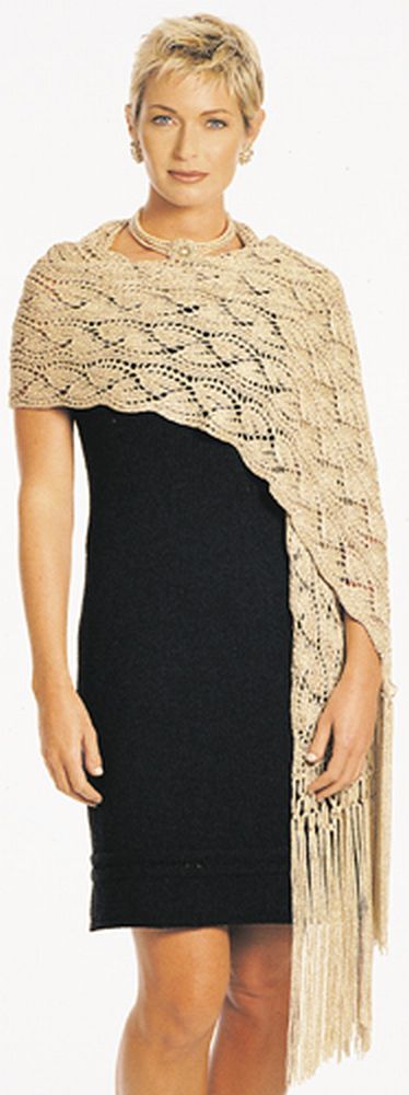 181 Michaela Lg Lovely Lace Stole Knit