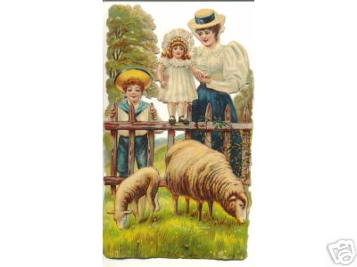 1880S Family Looks at Sheep