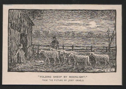 1888 Folding Sheep By Moonlight