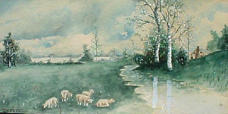 1904 Sheep Painting