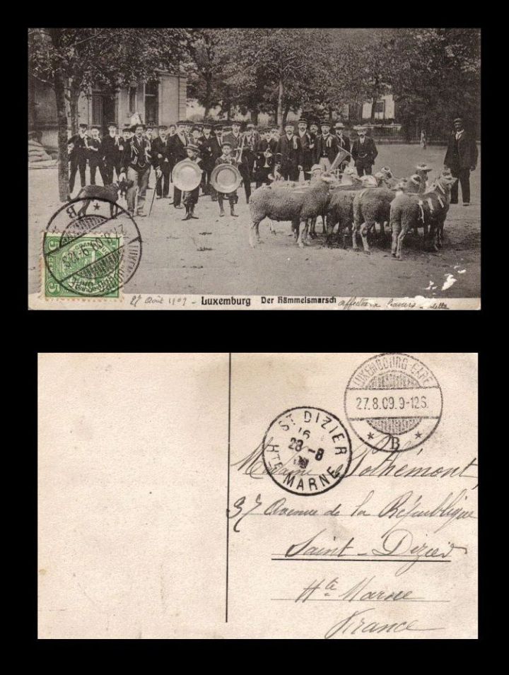 1909 Luxembourg Music Band Sheep Feast