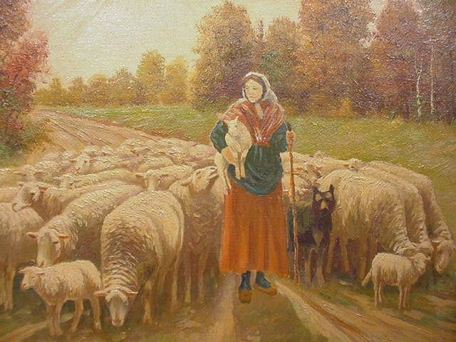1937 Sheep and Woman