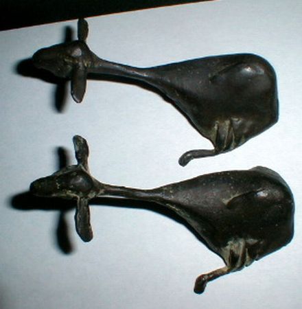 2 Art Bronze Sheep Unsigned