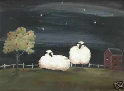 2 Sheep at Night