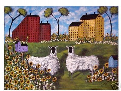 2 Sheep with a Purple House