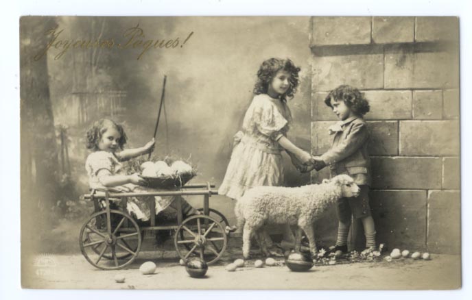 3 Children with Eggs and Lamb