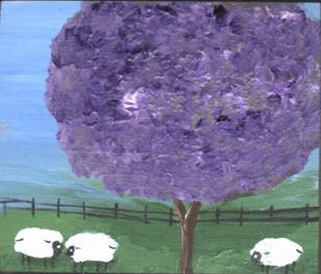 3Sheep Purple Tree