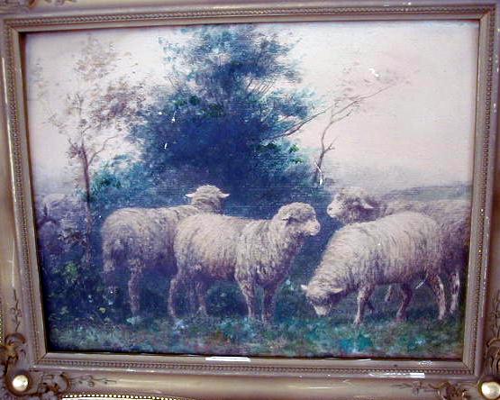 4 Wool Blind Sheep in a Field
