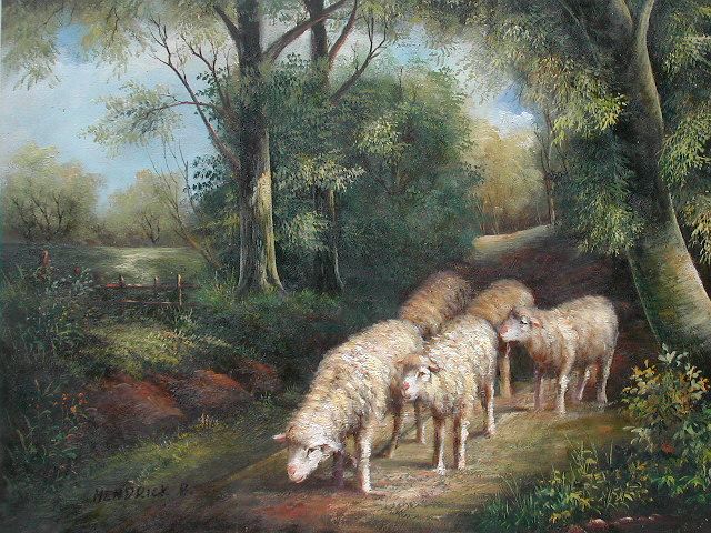 5 Ewes By the Woods