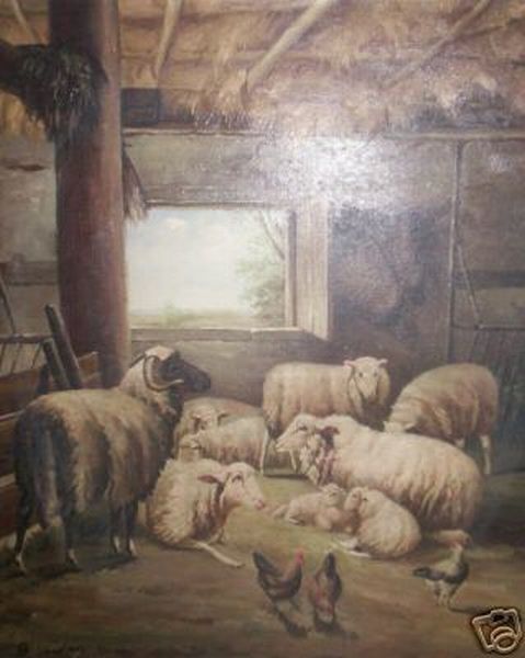 7 Sheep 2 Lambs 2 Chickens in Barn