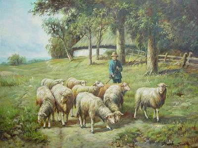 9 Ewes with Shepherd