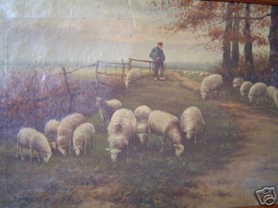 A Farmer with His Sheep