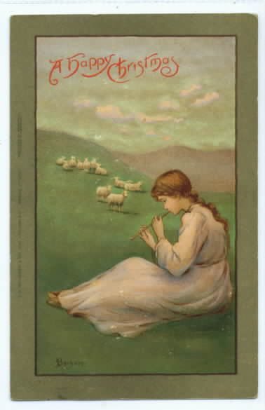 A Girl Plays to Her Sheep Flock