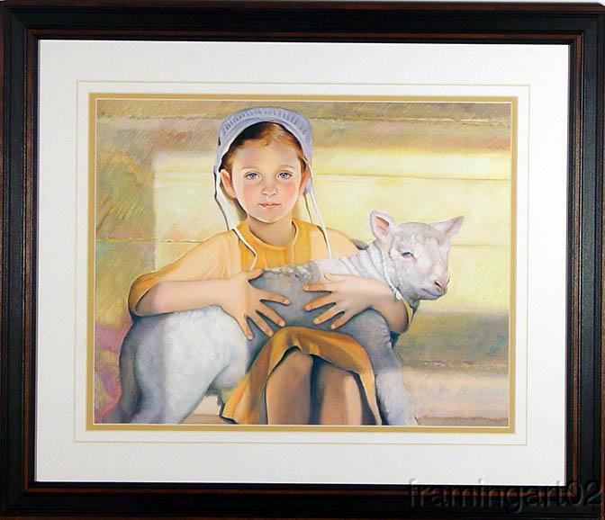 Amish Girl with Lamb