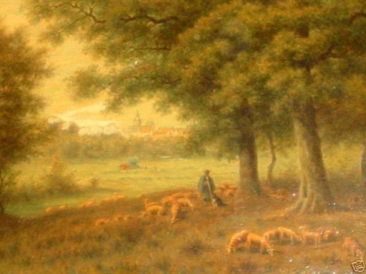 Anton Mauve Painting Sheep and Shepherd