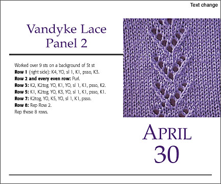 April 30 Van Dyke Knit Lace