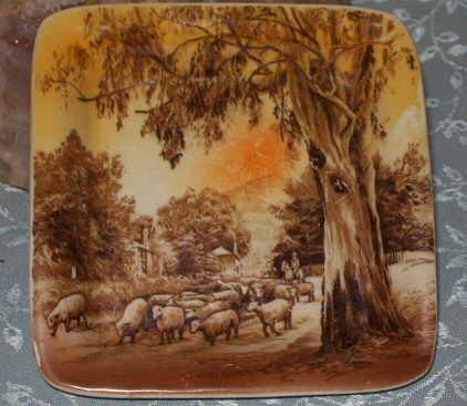 Australian Sheep Flock on Butter Dish