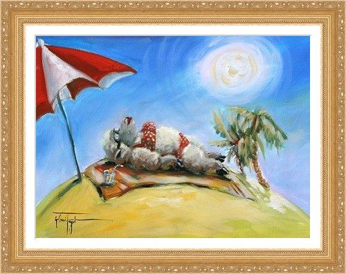 Bahama Mama Signed Togel Sheep Surrealism Art