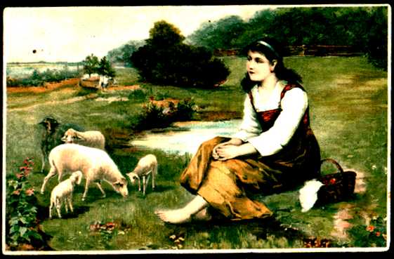 Barefoot Girl with Sheep