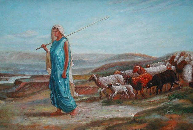 Blue Shepherdess with Flock