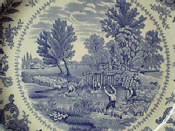 Blue Spode Sheep Washing Plate