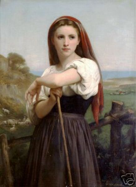 Bouguereau Young Shepherdess Sheep