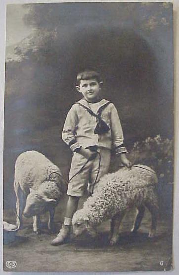 Boy with 2 Lambs