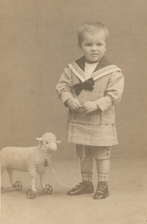 Boy with Toy Sheep