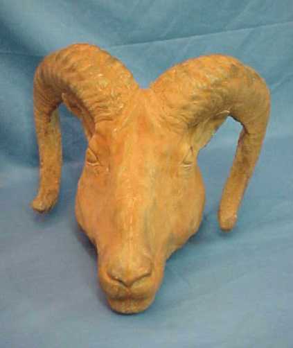 Clay Bust of a Ram Fine Art