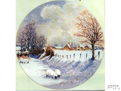 Crosstich Sheep in Winter