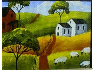 Dollhouse Painting of Sheep