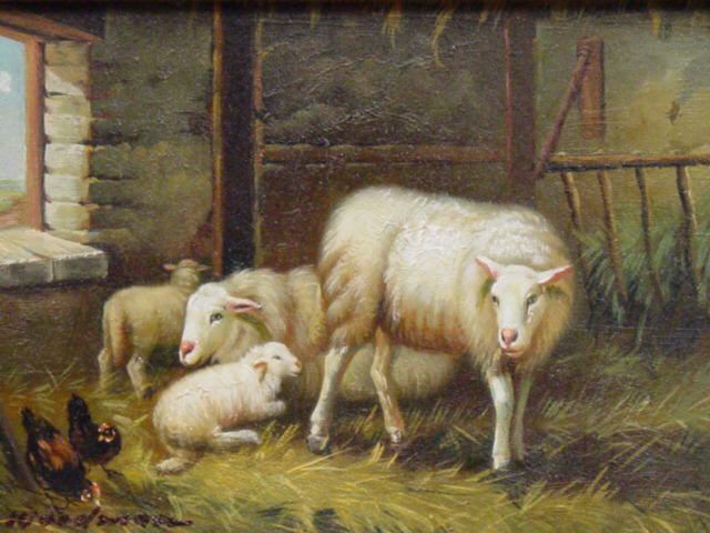 Ewe with Ewe Lamb and Two Lambs