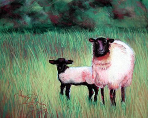 Ewe with Lamb Black Head