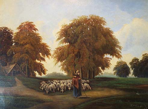 Ewes with Shepherdess