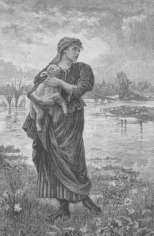 Faithfull Shepherdess with Lamb