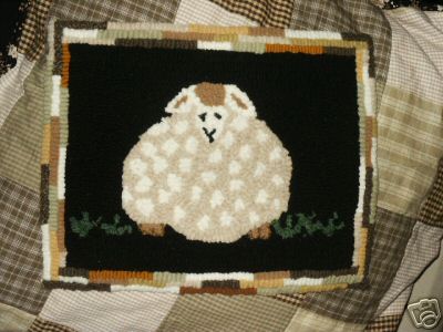 Fat Sheep Hooked Rug