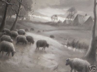 Flock of Sheep By Moonlight