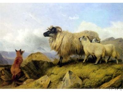 Fox and Ewe with Lambs