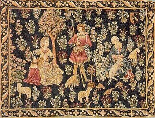 French Midevil Tapestry Sheep Shearing