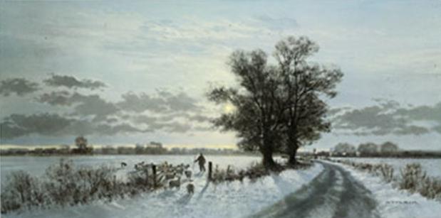 Gerald Coulson Winter Farm Landscape