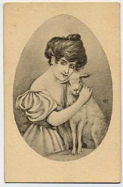 Gibson Girl with Sheep