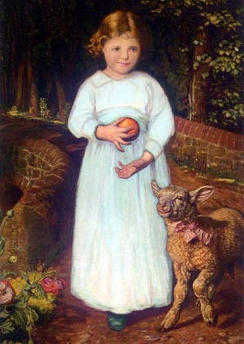 Girl with Pet Lamb