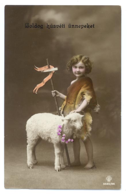 Girl with White Lamb