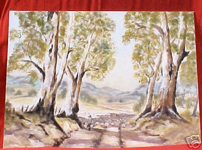 Herding Sheep Drover Painting Australian