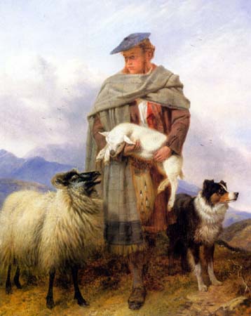 Highland Shepherd with Ewe Lamb Dog