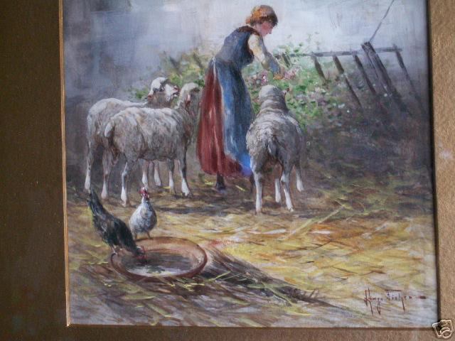 Hugo Fisher Watercolor Sheep Chicken